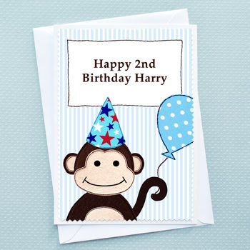 'Monkey' Personalised Boys Birthday Card, 2 of 5