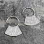 Textured Circular Sterling Silver Hoop Earrings, thumbnail 3 of 8
