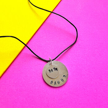 Personalised Hand Stamped Daddy Year Charm Gift, 5 of 9