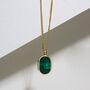 Men's Small Malachite Dog Tag Locket Gold, thumbnail 2 of 6