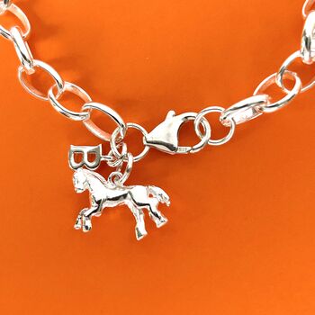 Personalised Sterling Silver Horse Charm Bracelet, 2 of 3