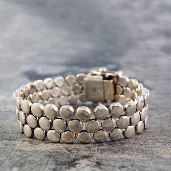 Solid Sterling Silver Chunky Scales Bracelet, 3 of 4