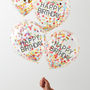 Pack Of Five Happy Birthday Confetti Filled Balloons, thumbnail 1 of 3