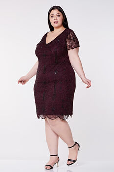 Downton Abbey Vintage Inspired Flapper Dress Plum, 6 of 9