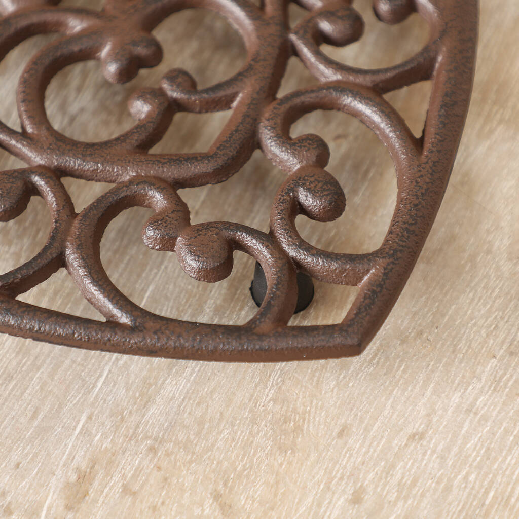 Cast Iron Love Heart Footed Trivet By Dibor