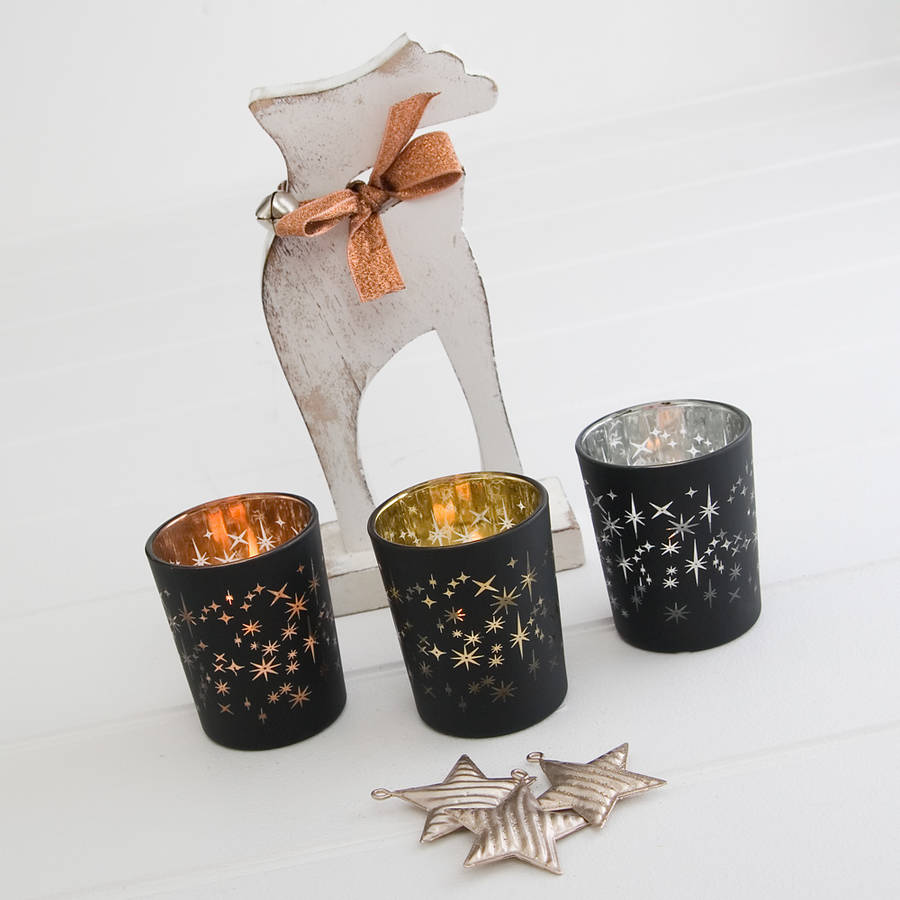 Glass Star Votive Style Tea Light Holders By Milly Bee