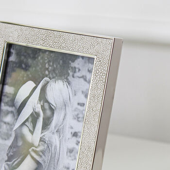 Ivory Faux Shagreen Photo Frame, 3 of 6
