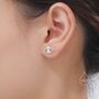 Art Deco Fan Stud Earrings In Sterling Silver, thumbnail 3 of 12
