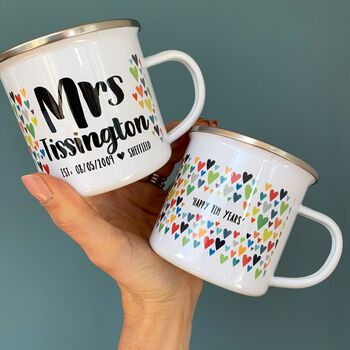 10 Year Anniversary Couple's Mug Set, 6 of 7