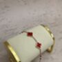 Adina Rose Gold Red Clover Bracelet, thumbnail 2 of 3