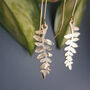 'Tempest Folia' Ethical Hand Beaten Brass Earrings, thumbnail 3 of 4