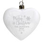 Personalised Merry Christmas LED Glass Heart Christmas Bauble, thumbnail 3 of 4