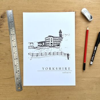 Saltaire Hand Illustrated Yorkshire Print, 2 of 9