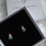 Santa Earrings 925 Sterling Silver Festive Earrings Gift For Her, Red And Green Enamel Holiday Jewellery, thumbnail 4 of 8