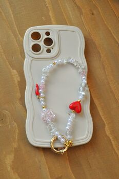 Clear Quartz And Pink Teddy Phone Charm, 4 of 4