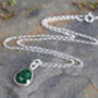 Natural Emerald Necklace In Sterling Silver, thumbnail 4 of 5