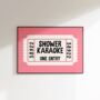 Shower Karaoke Print Bathroom Wall Art, thumbnail 3 of 8