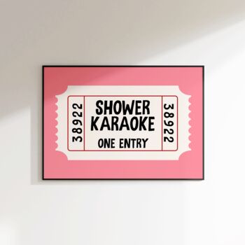 Shower Karaoke Print Bathroom Wall Art, 3 of 8