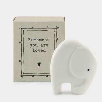 You Are Loved Elephant Porcelain Matchbox Gift, 2 of 3