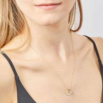 Personalised 9ct Gold Aquamarine Necklace March Birthstone, 2 of 10