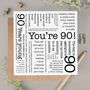 You're 90! 90th Birthday Card, thumbnail 1 of 5
