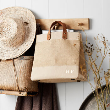 Monogram Base Studio Tote In Natural Jute, 2 of 2