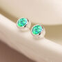 Mini Sterling Silver Green Opal Stud Earrings, thumbnail 6 of 10