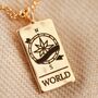 Tiny Hammered Tarot Card Pendant Necklace, thumbnail 2 of 11