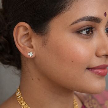 Sterling Silver Shamrock Stud Earrings – 7mm, 4 of 7