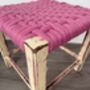 Upcycled 70's Woven Stools With Felted Merino Wool, thumbnail 8 of 12