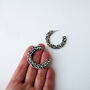 Marble Terrazzo Midi Acetate Hoop Earrings, thumbnail 6 of 6