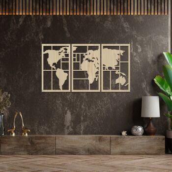 Wooden World Map Living Room Home Office Decor By Duke Craft ...