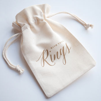 Gold Calligraphy Wedding Ring Bag, 3 of 4