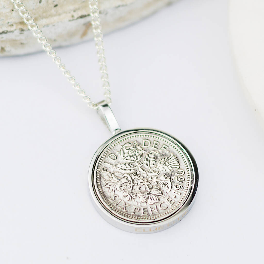 60th Birthday 1960 Sixpence Coin Necklace By Ellie Ellie ...