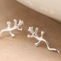 Sterling Silver Gecko Stud Earrings, thumbnail 3 of 8