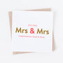 Personalised Mrs And Mrs Wedding Civil Ceremony Card, thumbnail 1 of 2