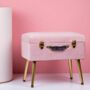 Pink Velvet Storage Stool With Gold Legs, thumbnail 4 of 6