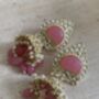 Pink Gold Kundan Jhumki Indian Earrings, thumbnail 7 of 7