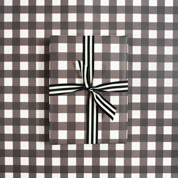 Luxury Black And White, Gingham Wrapping Paper, 5 of 5