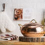 Hammered Solid Copper Casserole With Lid, Heavy Duty Copper, thumbnail 5 of 9