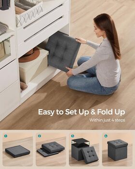Foldable Ottoman Footrest With Storage Cube, 8 of 9