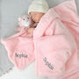 Personalised Pink Waffle Blanket And Lion Comforter Set, thumbnail 1 of 8