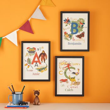 Personalised Children's Picture Alphabet Wall Art Print, 4 of 10