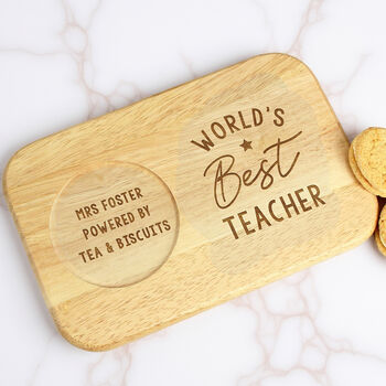 Personalised World's Best Wooden Coaster Tray, 7 of 8