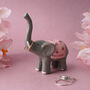 Ellie The Elephant Ceramic Ring Holder In Gift Box, thumbnail 1 of 4