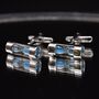 Blue Silver Hourglass Cufflinks Sand Timer Hourglass, thumbnail 4 of 5