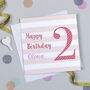 Candy Stripe 2nd Birthday Card, thumbnail 7 of 7