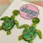 Ocean Wanderer Turtle Glitter Resin Earrings, thumbnail 2 of 4