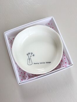 Porcelain 'Pretty Things' Trinket Dish ~ Boxed, 6 of 7