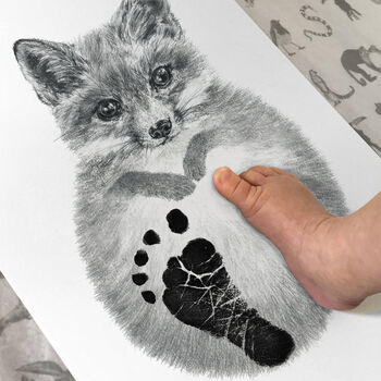 Personalised Baby Fox Footprint Kit, 3 of 7